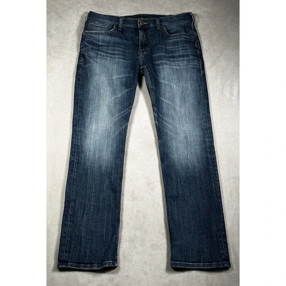 SEVEN7 Premium Denim Men's Allan Straight Jeans 33x30 Medium Wash Blue - Picture 2 of 9